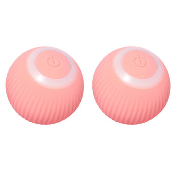 Two pink silicone buttons with power symbols on a white background