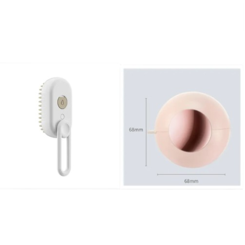 A white wall-mounted suction cup holder with a small round button, shown beside a dimension diagram of a circular opening labeled 68mm by 68mm.