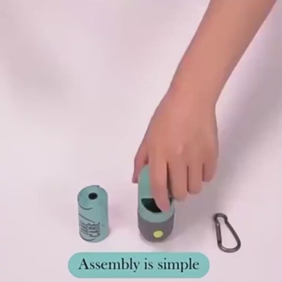LED pet waste bag dispenser with poop bag holder demonstration